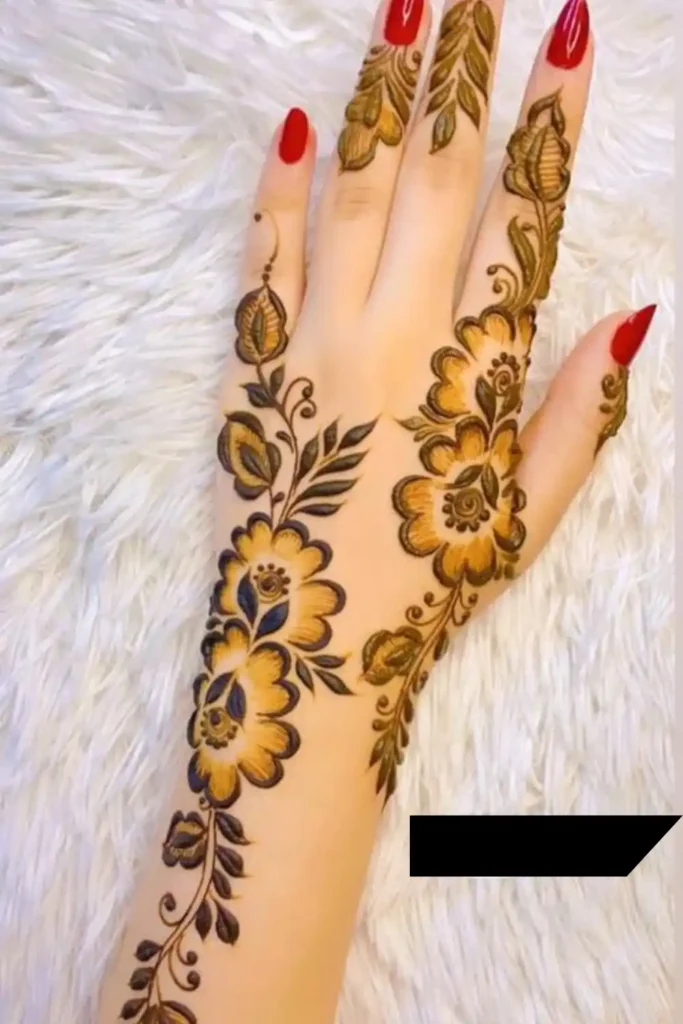 Floral Design Finger Mehndi Designs