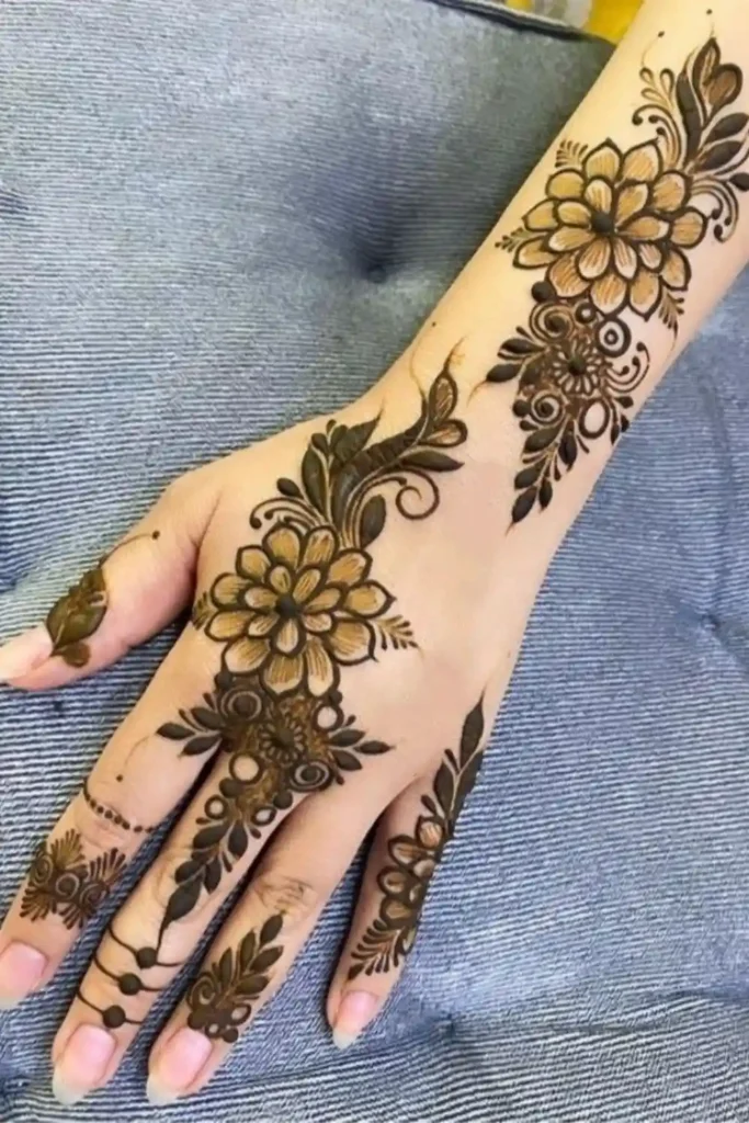 Floral Design Finger Mehndi Designs