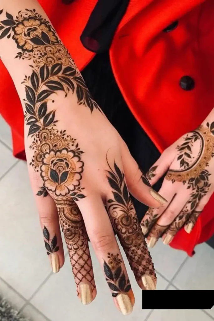 Floral Design Finger Mehndi Designs