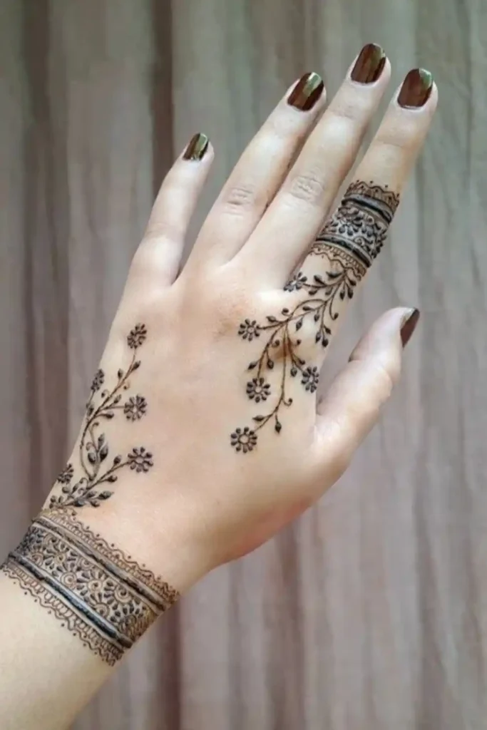 Geometric Patterns Finger Mehndi Designs