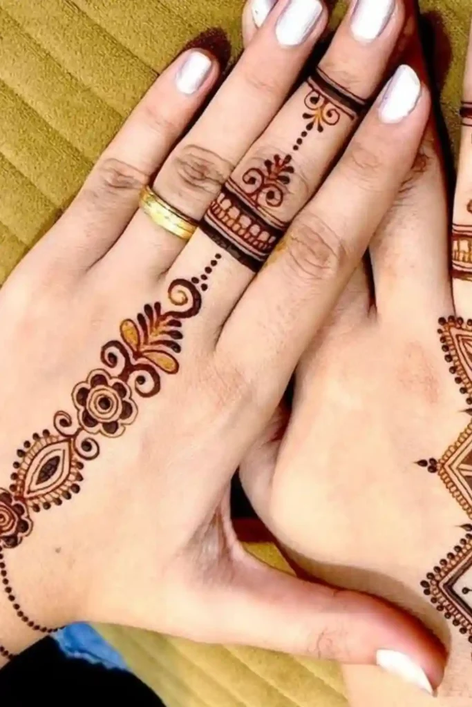 Geometric Patterns Finger Mehndi Designs