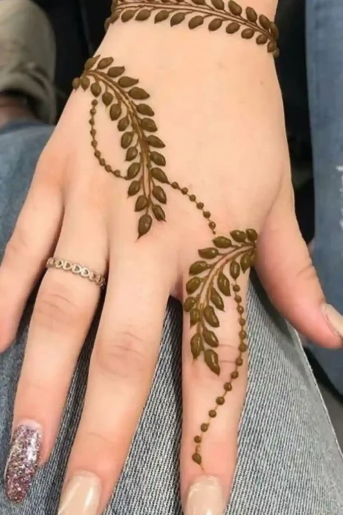 Leaf Finger Mehndi Designs