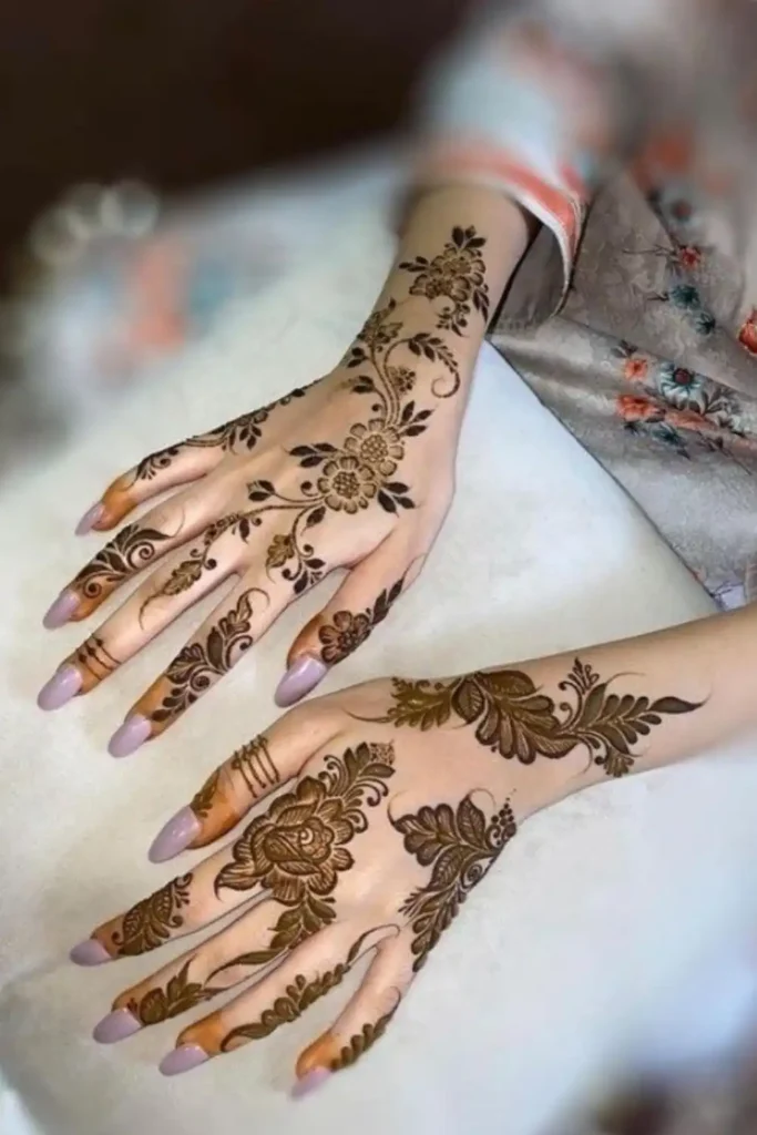 Floral Design Finger Mehndi Designs