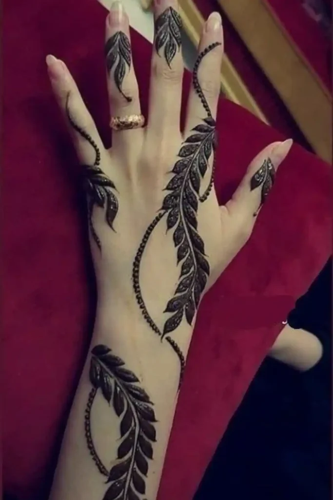 Leaf Finger Mehndi Designs