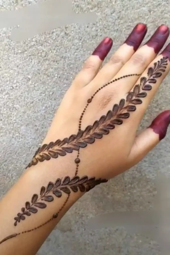 Leaf Finger Mehndi Designs