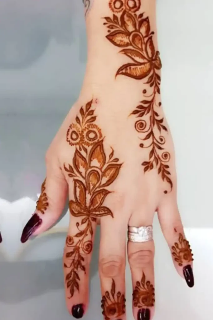 Floral Design Finger Mehndi Designs