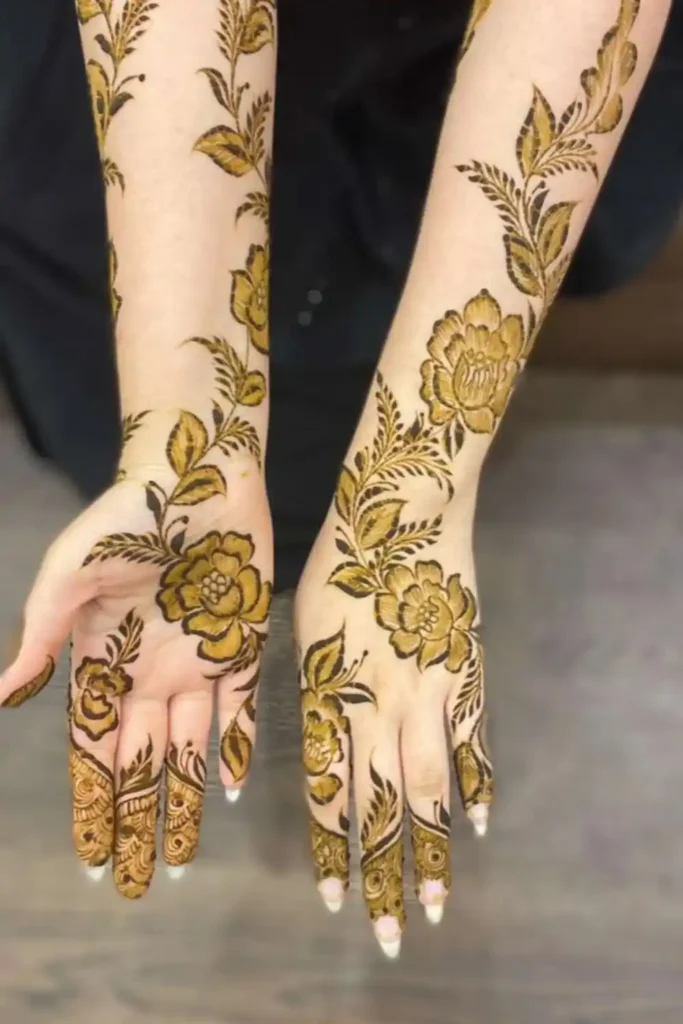 Floral Design Finger Mehndi Designs
