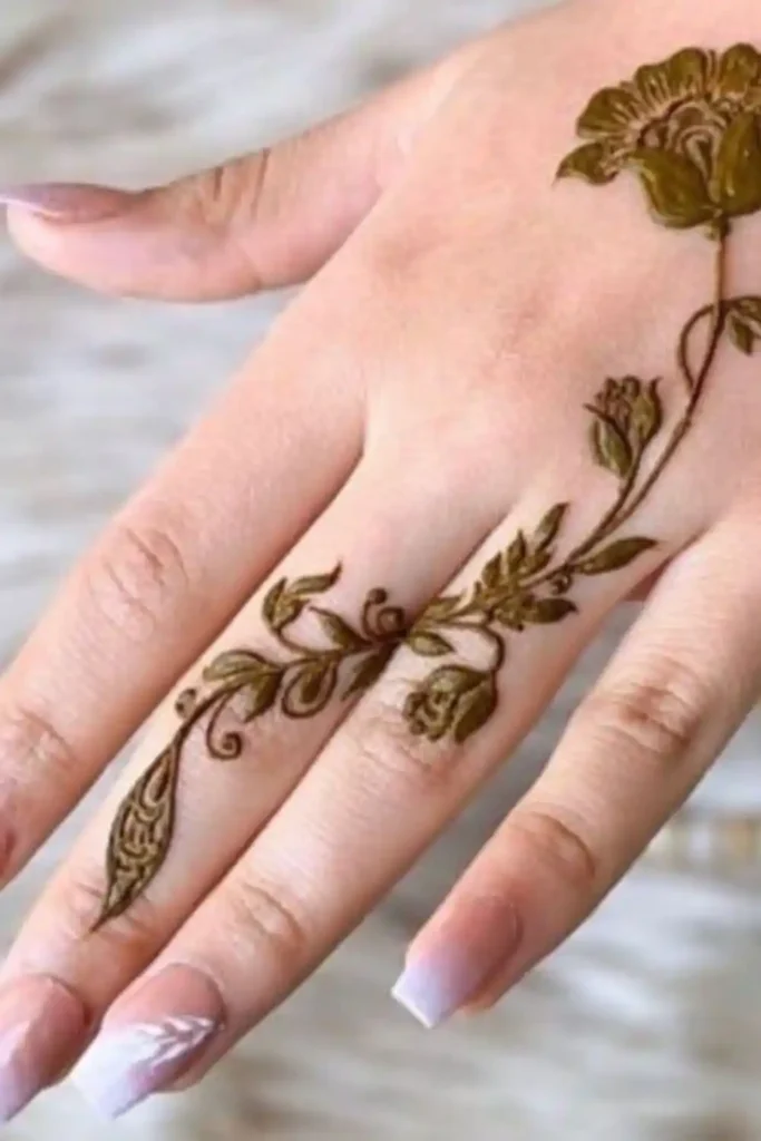 Intricate Patterns Finger Mehndi Designs