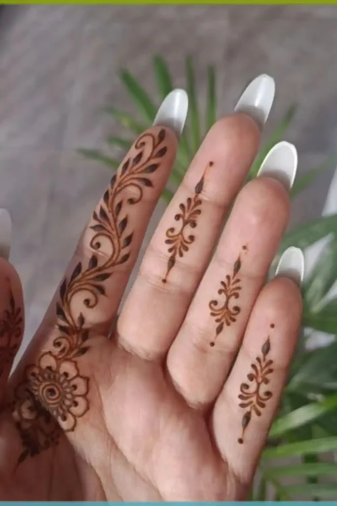 Intricate Patterns Finger Mehndi Designs