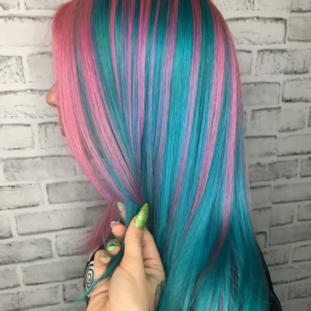 Green & Blue Bubblegum Color for Hair