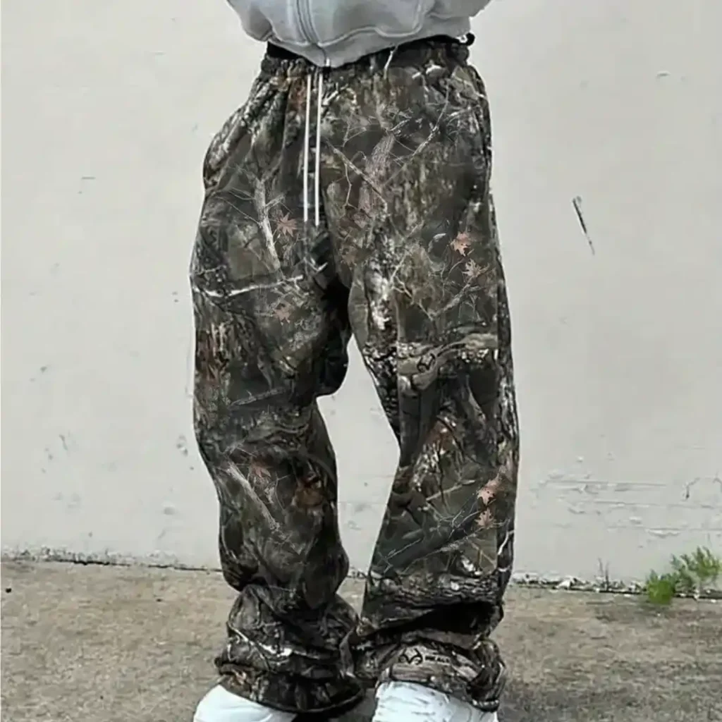 Camouflage Printed Y2K Outfit Men