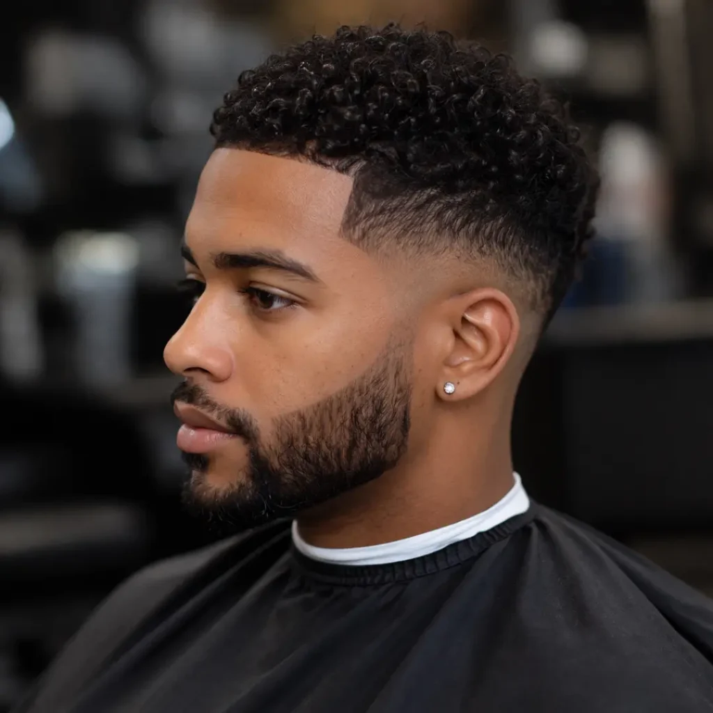 Low Taper Fade with Curls
