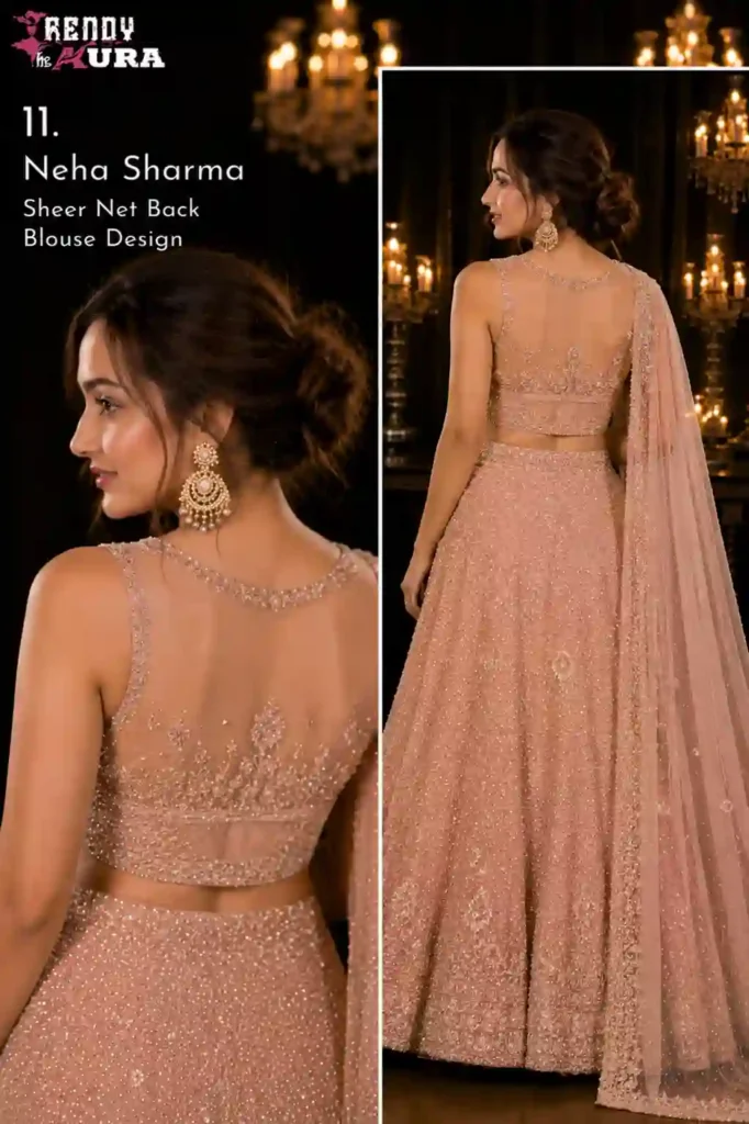 Neha Sharma's Sheer Net Back Blouse