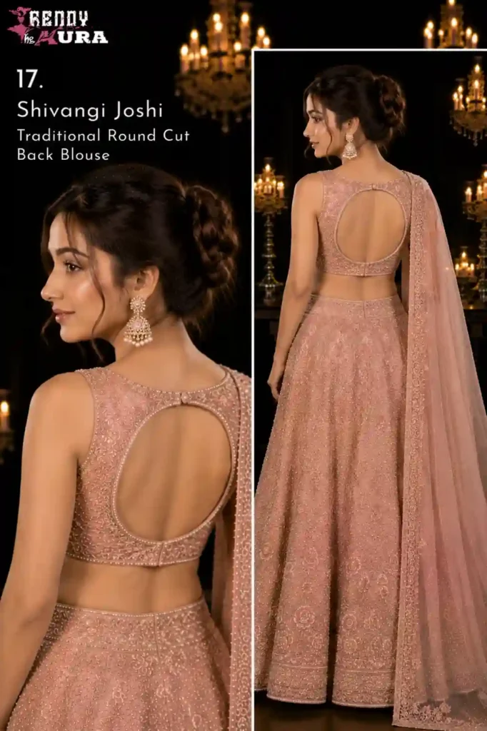Shivangi Joshi's Traditional Round Cut Back Blouse